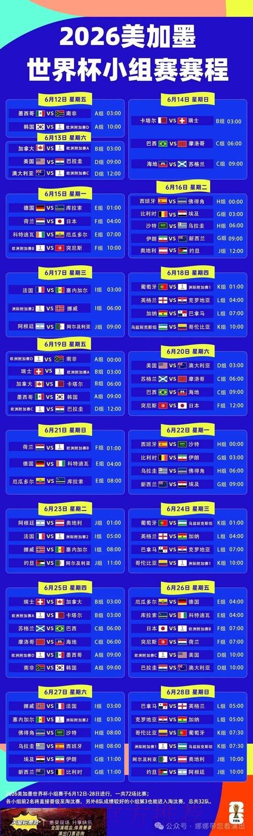 2026世界杯比赛时间最新实时赛程在哪里看 2026世界杯比赛时间最新实时赛程在哪里看